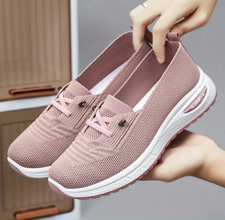 Women Casual Shoes Fashion Breathable Walking Mesh Flat Shoes Sneakers Women 2024 Vulcanized Shoes Pink Female Footwear