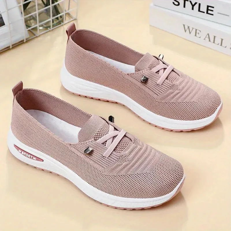 Women Casual Shoes Fashion Breathable Walking Mesh Flat Shoes Sneakers Women 2024 Vulcanized Shoes Pink Female Footwear