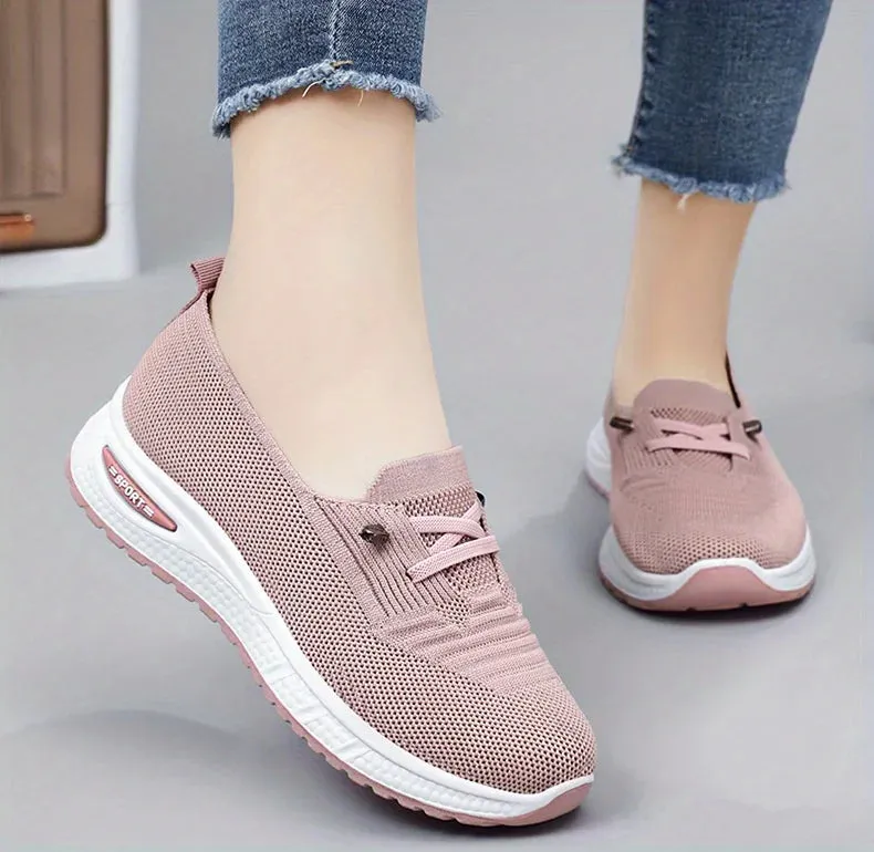 Women Casual Shoes Fashion Breathable Walking Mesh Flat Shoes Sneakers Women 2024 Vulcanized Shoes Pink Female Footwear