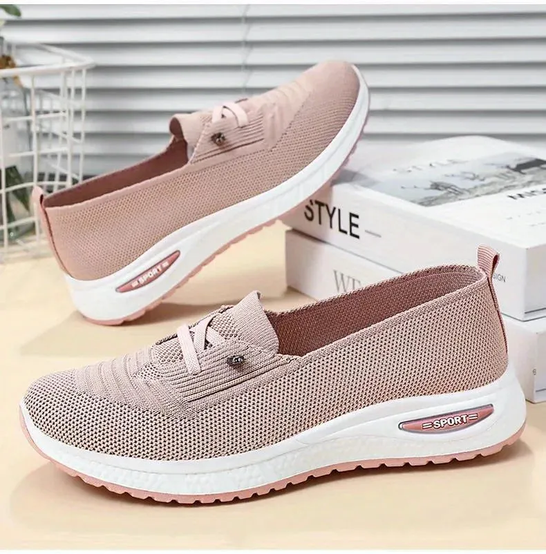 Women Casual Shoes Fashion Breathable Walking Mesh Flat Shoes Sneakers Women 2024 Vulcanized Shoes Pink Female Footwear