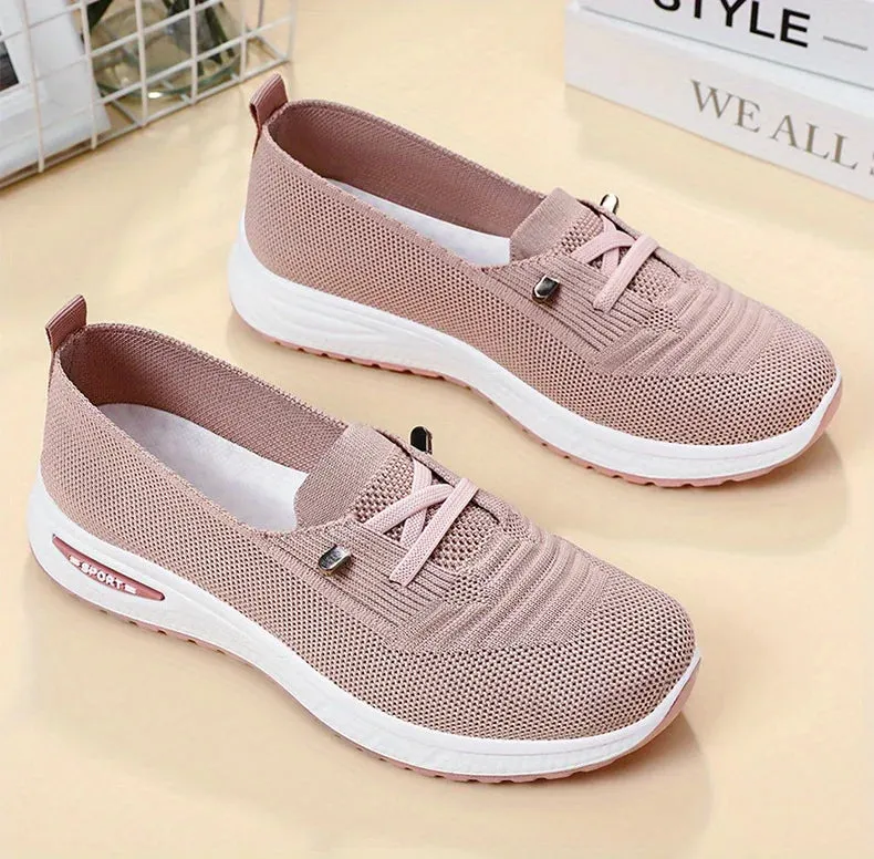 Women Casual Shoes Fashion Breathable Walking Mesh Flat Shoes Sneakers Women 2024 Vulcanized Shoes Pink Female Footwear