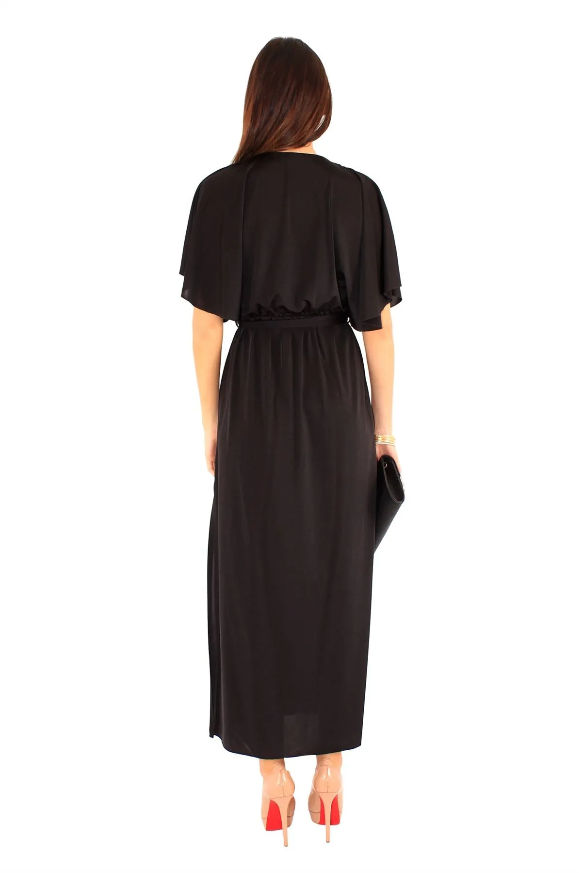 Women Front Wrap Dress - L