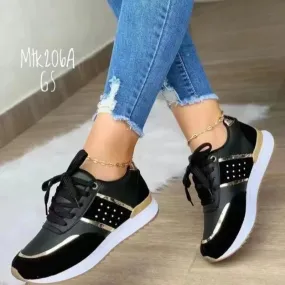 Women Sneakers Platform Eather Patchwork Casual Sport Shoes Ladies Outdoor Running Vulcanized Shoes Tenis Feminino Plus Size 43